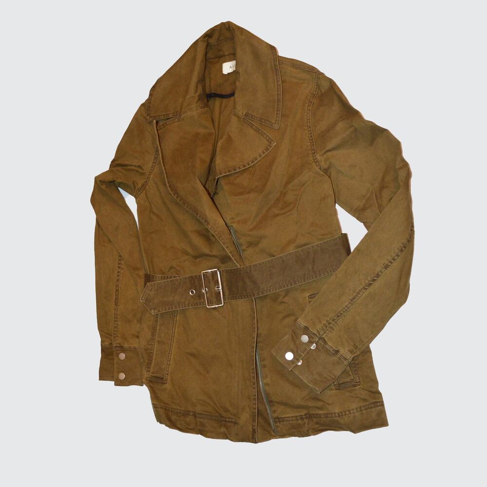 A.L.C. Size 8 Women's green khaki military trench coat jacket new with tags